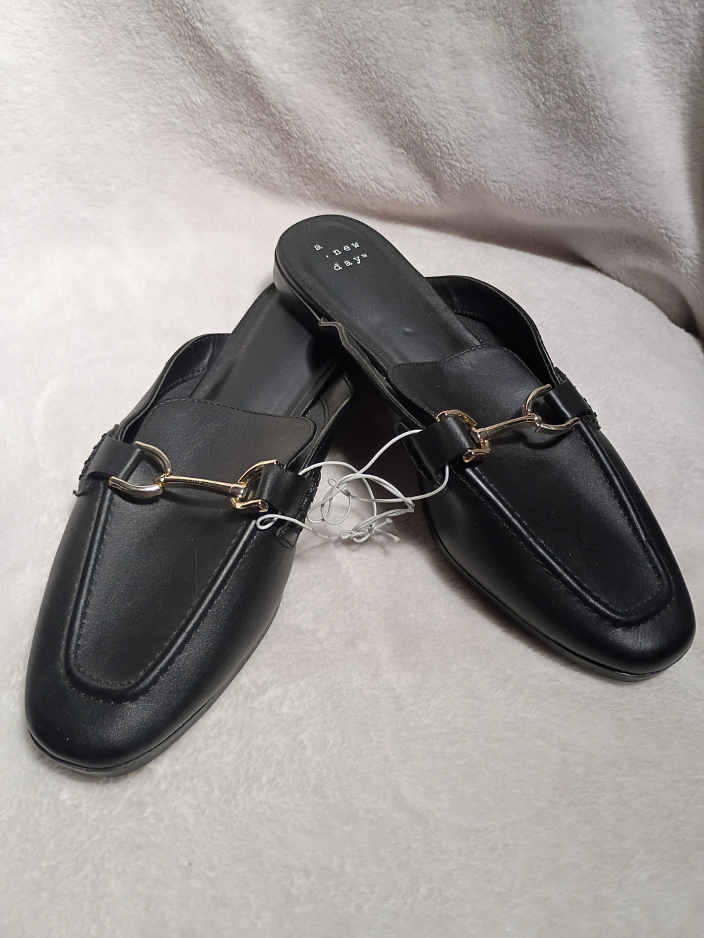 a new day Black Slip-On Horsebit Loafer Mules